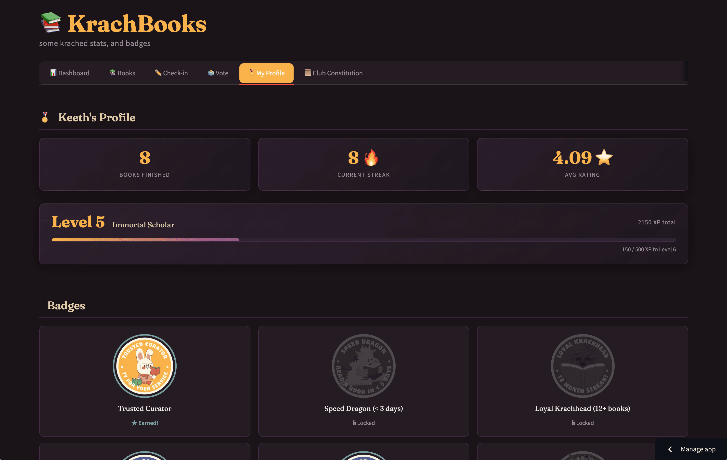 Book Club Dashboard Tour!