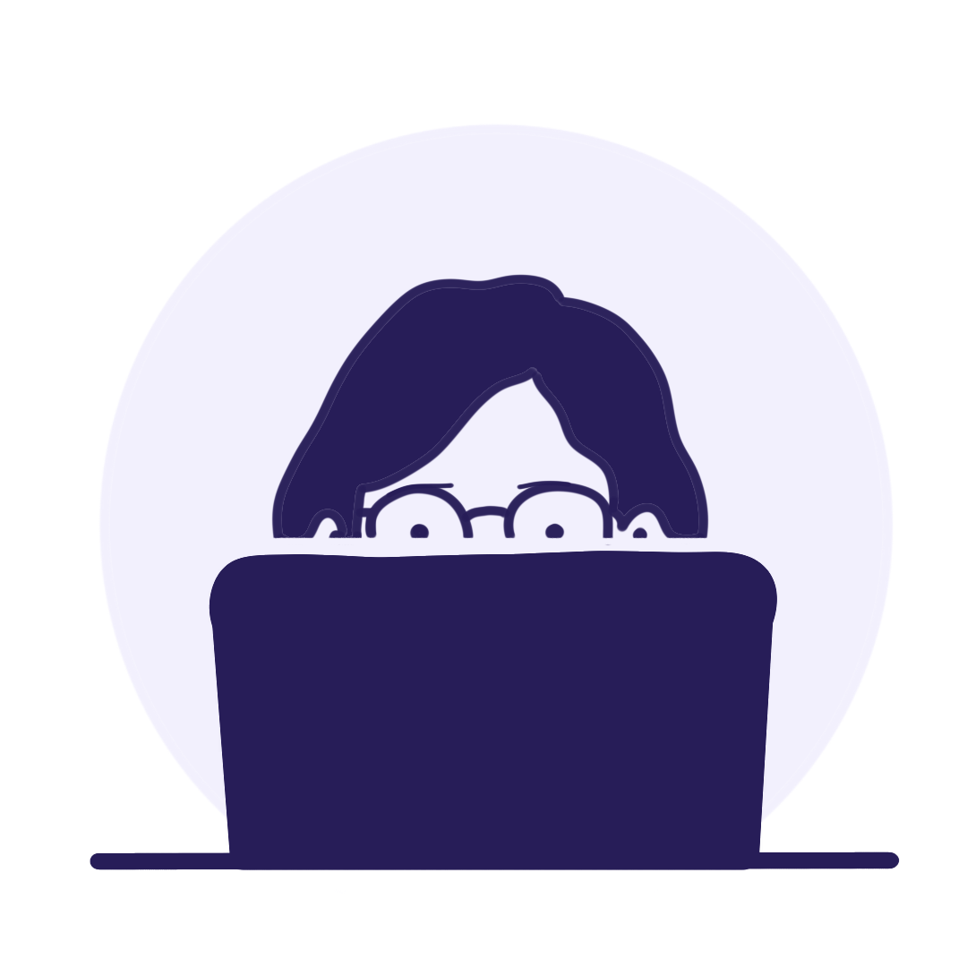 Keerthana working at a laptop